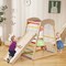 Adjustable 6-in-1 Wooden Jungle Gym with Slide Monkey Bars and Climbing Features